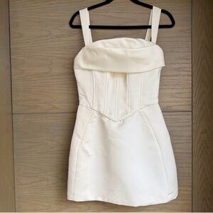 Meshki White Mini Dress with Structured Bodice